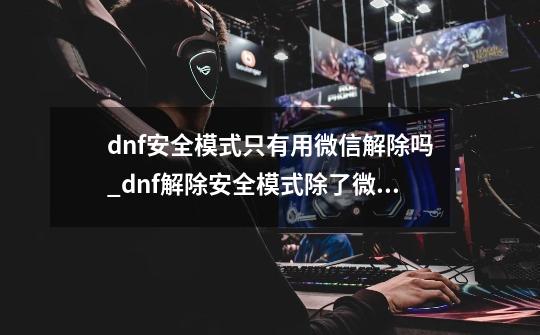 dnf安全模式只有用微信解除吗_dnf解除安全模式除了微信还有其他的-第1张-游戏资讯-一震网