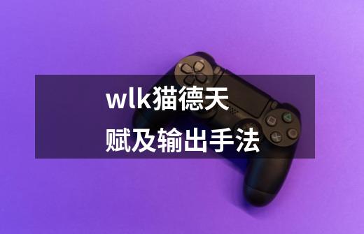 wlk猫德天赋及输出手法-第1张-游戏资讯-一震网