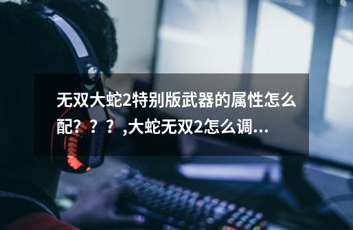 无双大蛇2特别版武器的属性怎么配？？？,大蛇无双2怎么调属性-第1张-游戏资讯-一震网