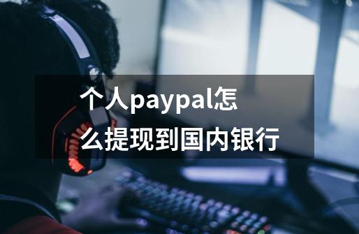 个人paypal怎么提现到国内银行-第1张-游戏资讯-一震网