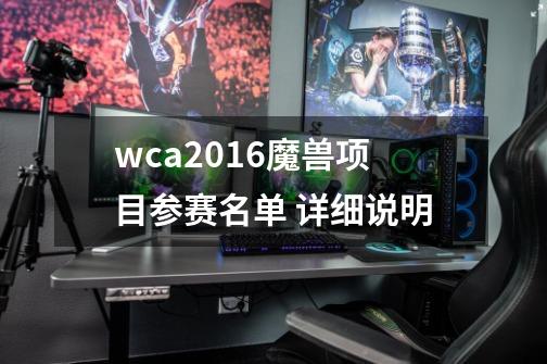 wca2016魔兽项目参赛名单 详细说明-第1张-游戏资讯-一震网