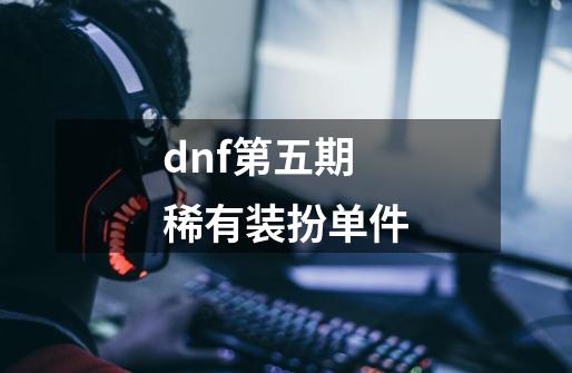 dnf第五期稀有装扮单件-第1张-游戏资讯-一震网