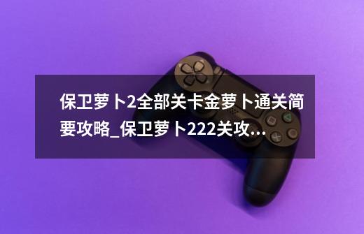 保卫萝卜2全部关卡金萝卜通关简要攻略_保卫萝卜222关攻略图解-第1张-游戏资讯-一震网