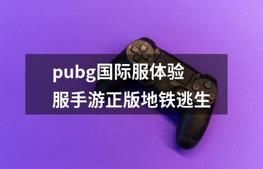 pubg国际服体验服手游正版地铁逃生-第1张-游戏资讯-一震网