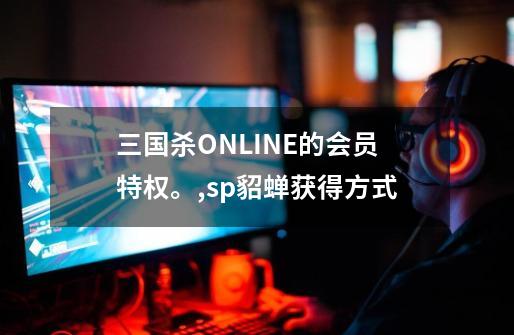 三国杀ONLINE的会员特权。,sp貂蝉获得方式-第1张-游戏资讯-一震网