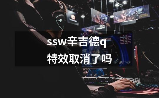 ssw辛吉德q特效取消了吗-第1张-游戏资讯-一震网