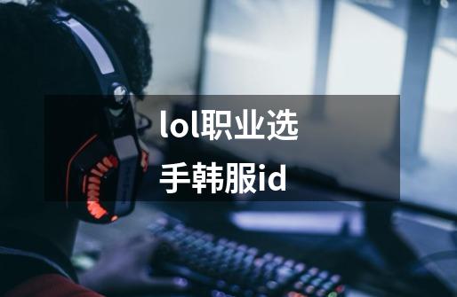 lol职业选手韩服id-第1张-游戏资讯-一震网