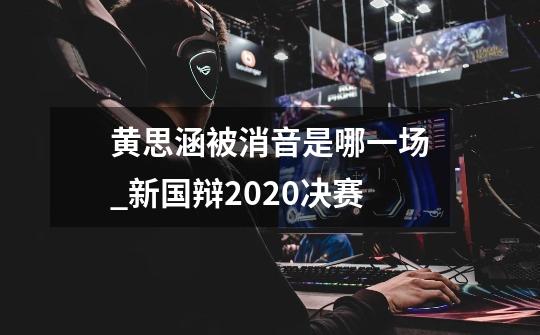 黄思涵被消音是哪一场_新国辩2020决赛-第1张-游戏资讯-一震网