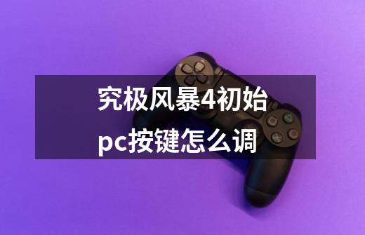 究极风暴4初始pc按键怎么调-第1张-游戏资讯-一震网